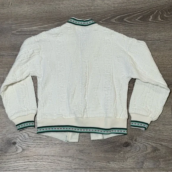 Vintage Varsity Tennis Cable Knit Toddler Cardigan button sweater - Picture 4 of 9